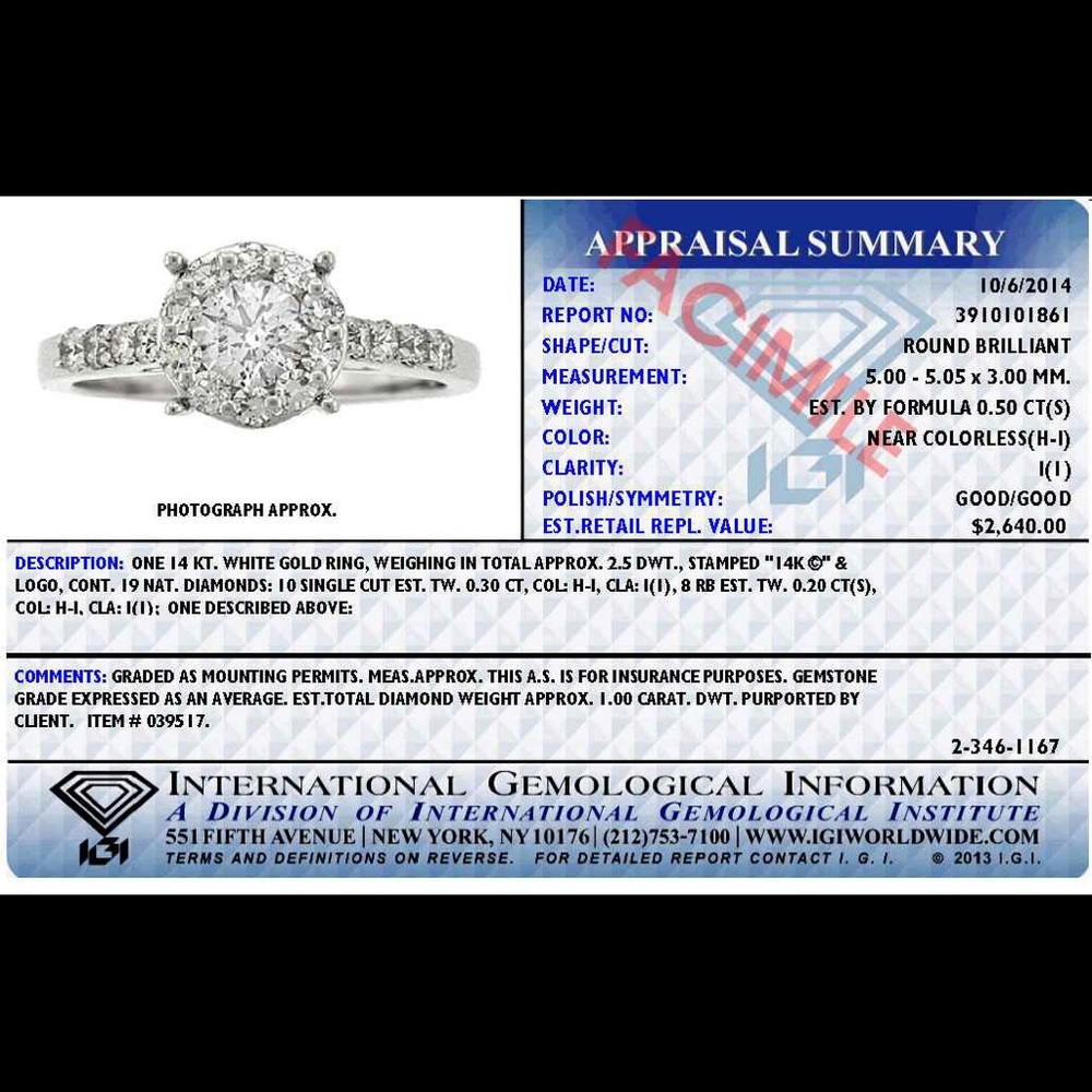 SOLD IGI certified Diamond halo ring - Picture 7 of 7